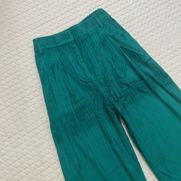 NWT Farm Rio Corduroy Wide Leg Pants Size L Green High waist - Picture 4 of 11